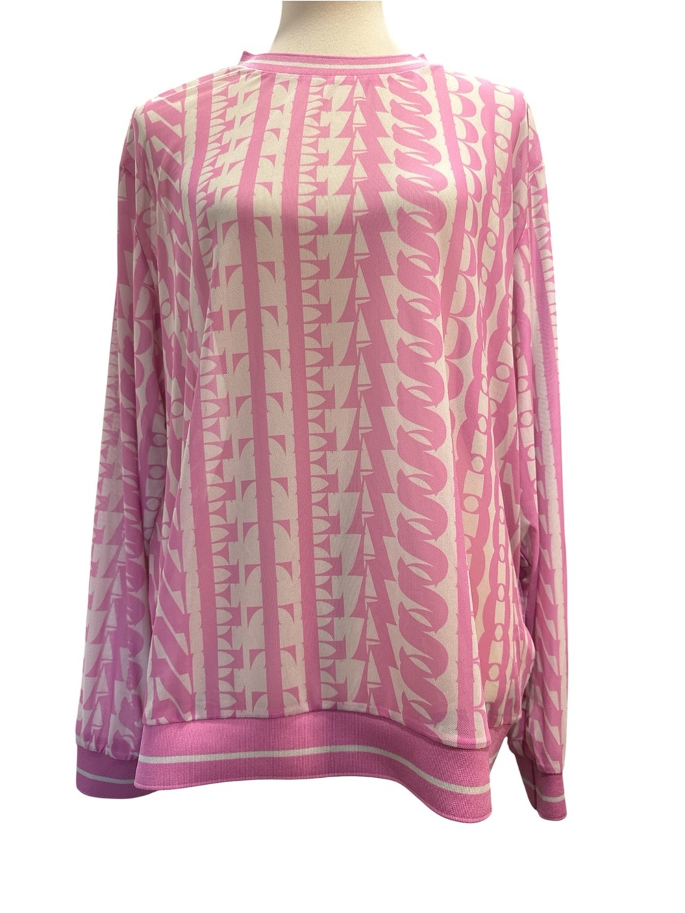 One Teaspoon Pink & Cream Graphic Pullover Sweatshirt